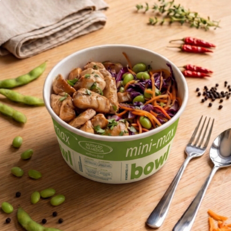 mini max Bowl - Salmão Oriental com  Arroz e Edamame