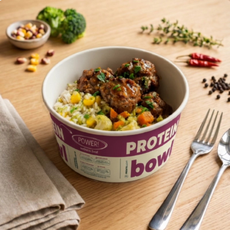 protein Bowl - Almôndegas Caseiras com Arroz e Legumes